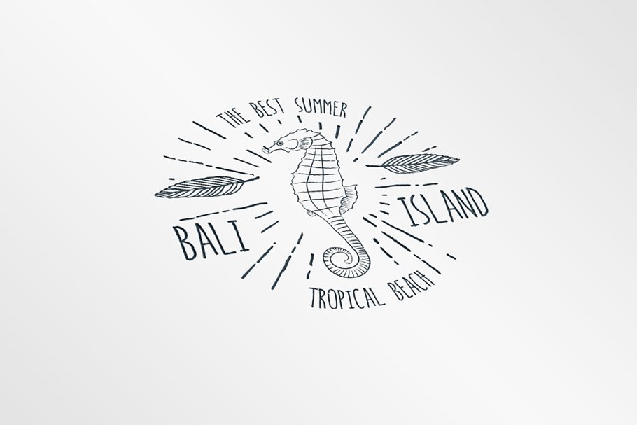 20个夏季海洋岛屿生物元素徽章 20 Summer Badges插图