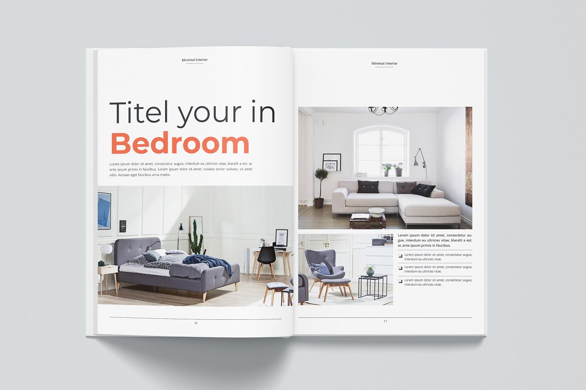 时尚的室内居家杂志封面设计&版面设计&画册设计模板下载[indd]插图(8)