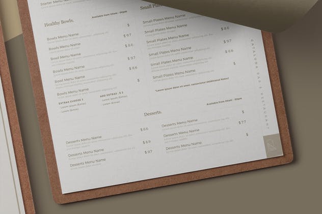 极简现代设计风格餐厅菜单设计模板 Restaurant Menu插图(3)