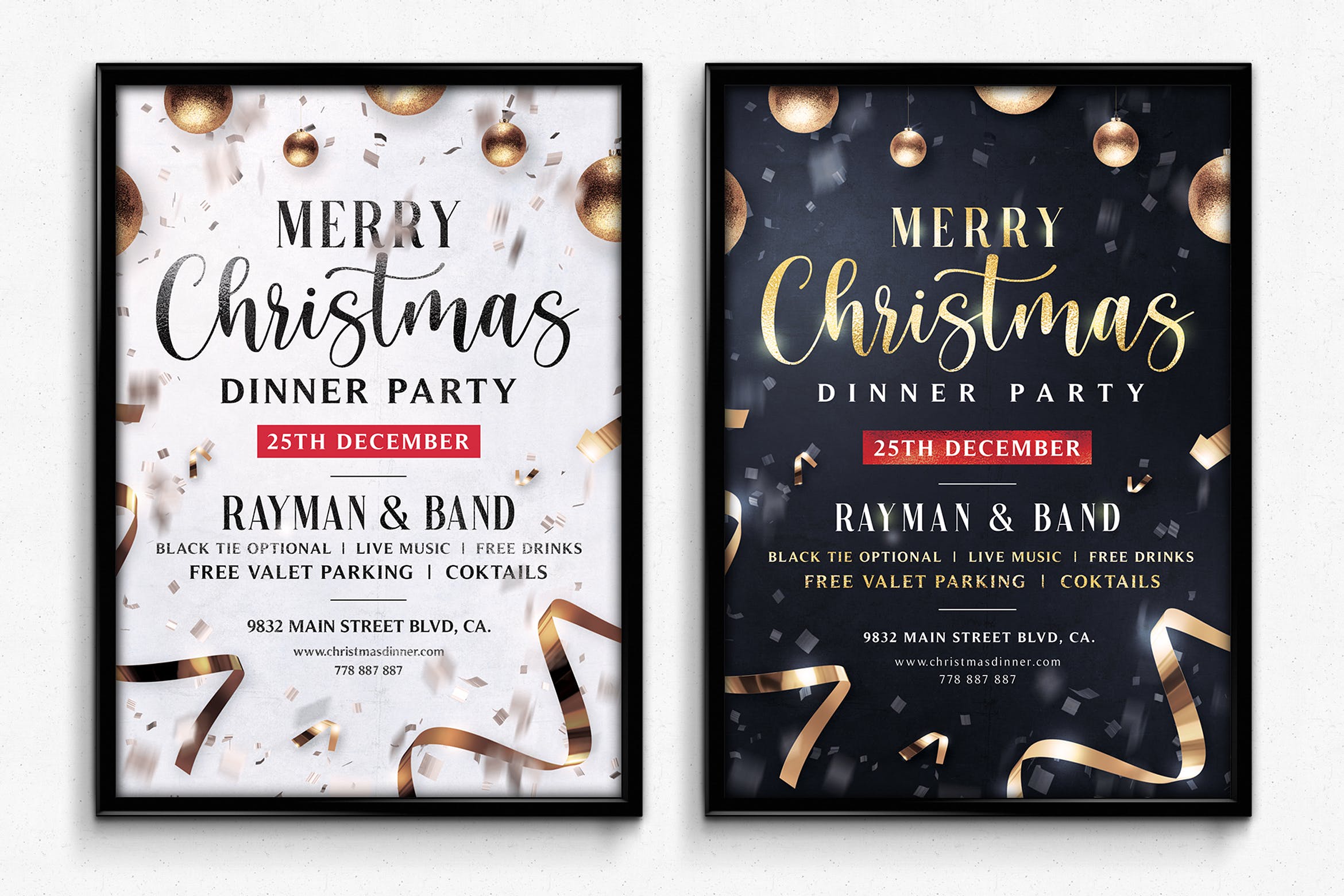 圣诞节庆祝主题海报传单设计模板v4 Christmas Flyer Template Vol.4插图