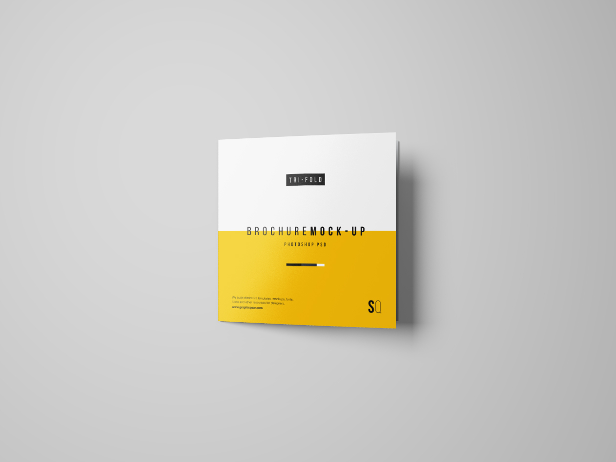 方形三折小册子设计内页印刷效果图样机模板 Square Tri-Fold Brochure Mockup插图(4)