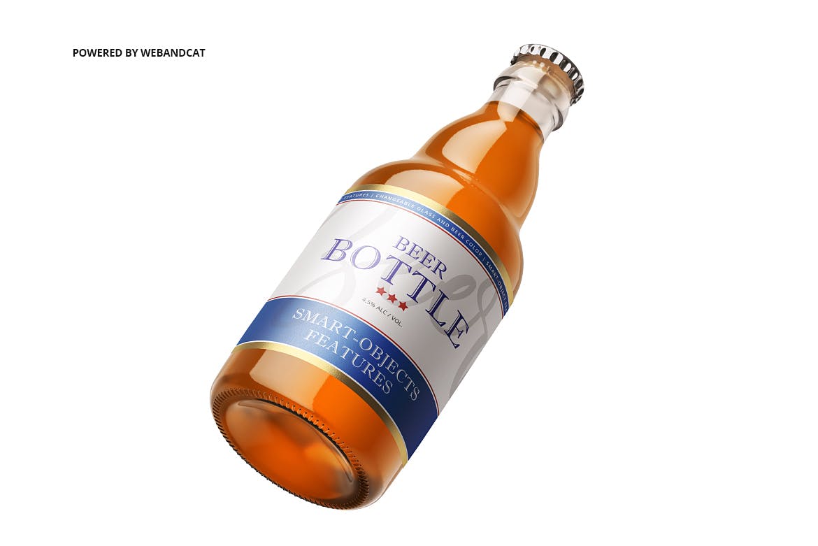 啤酒瓶外观设计效果图样机PSD模板 Steinie Beer Bottle Mock-up插图(6)