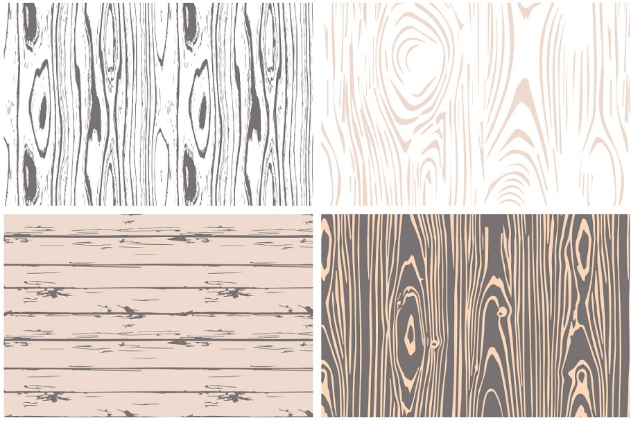 8款木纹矢量图案纹理 Woodgrains Vector Patterns插图(5)