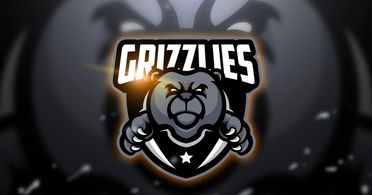 灰熊电子竞技战队队徽Logo模板 Grizzlies – Mascot & Esport Logo插图