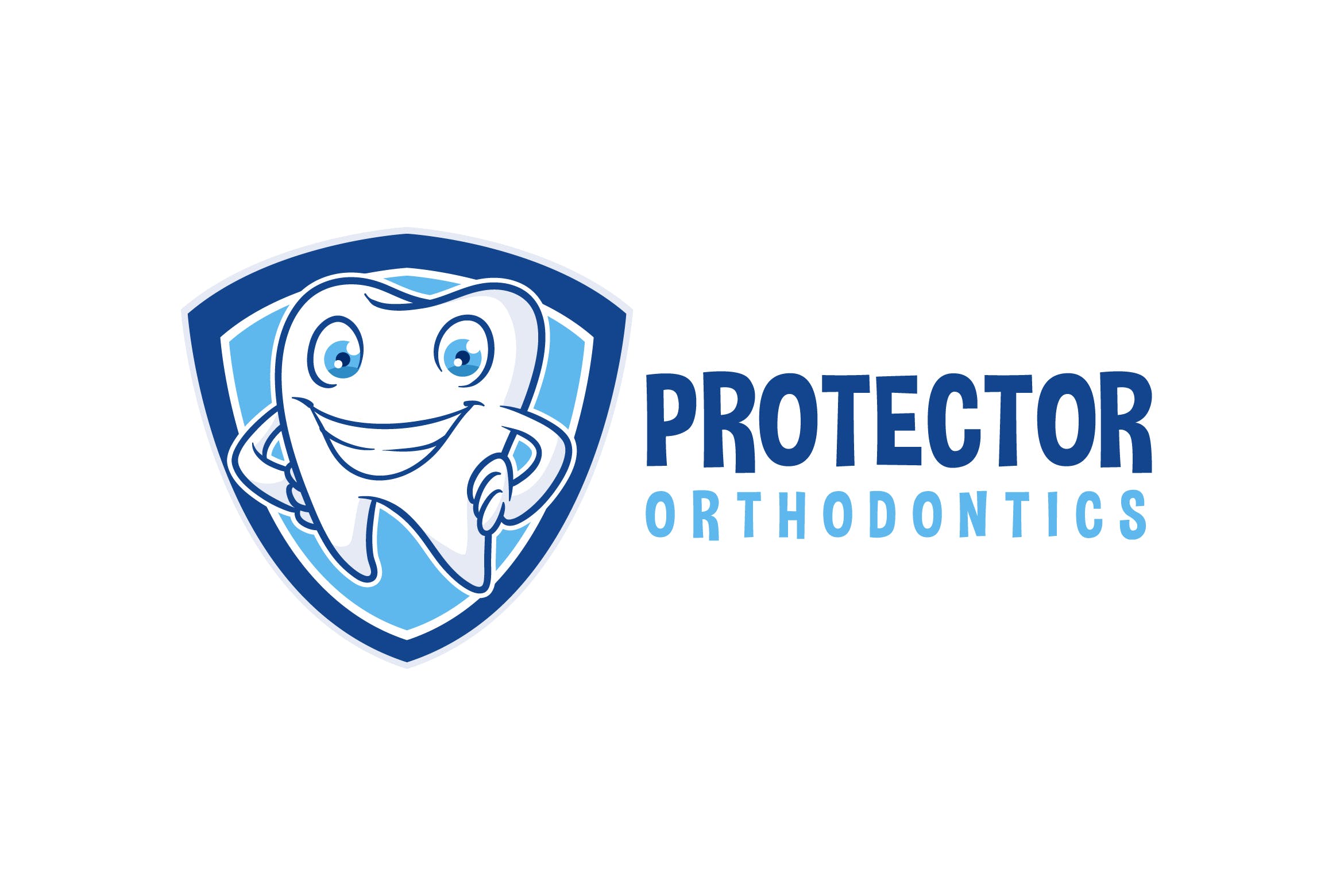 牙齿护理品牌Logo设计模板素材 Tooth Protector – Dental Character Mascot Logo插图