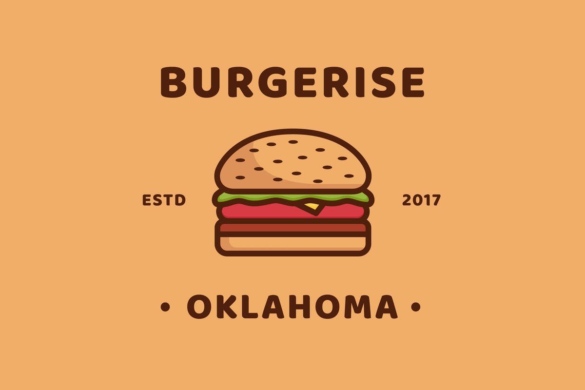 创意汉堡品牌Logo徽标模板 Burger Logo Template插图