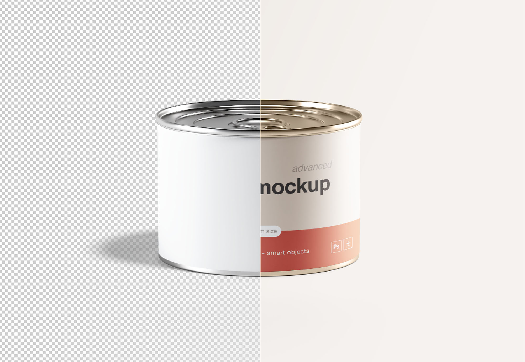 中型锡罐食品罐头外观设计样机模板 Medium Tin Can Mockup插图(2)