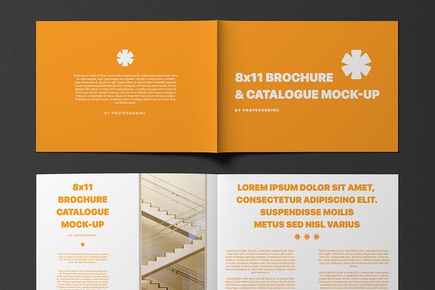 8X11景观手册/目录样机模板 8×11 Landscape Brochure / Catalogue Mock-Up插图(6)