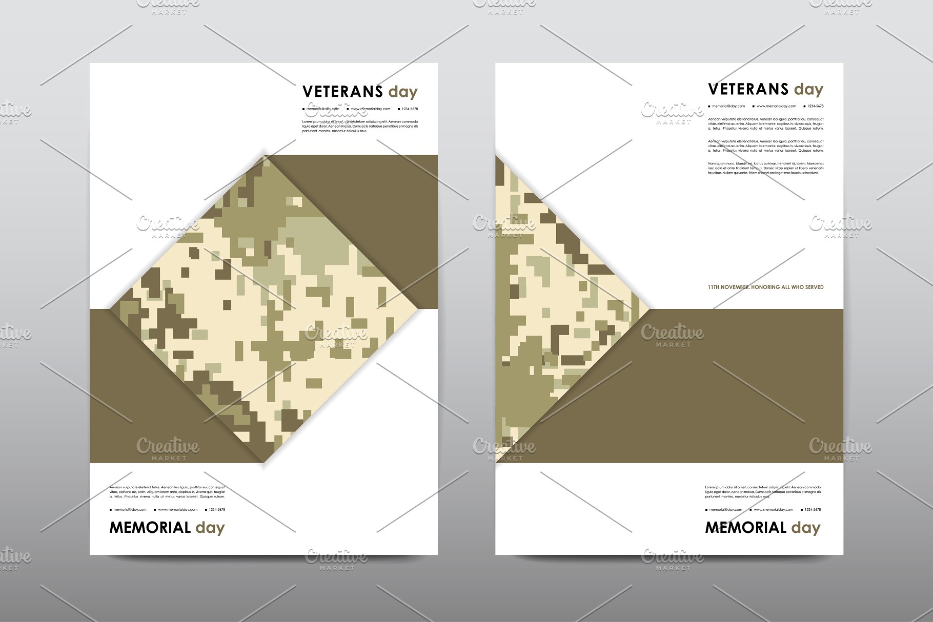 40+老兵节军人宣传小册模板 Veteran’s Day Brochures Bundle插图(27)