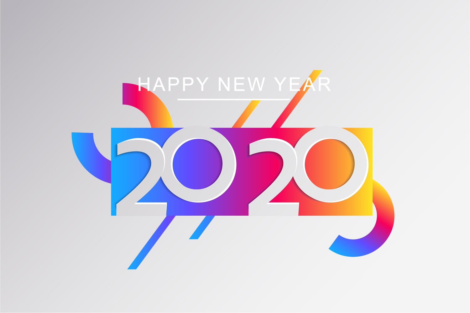 2020新年数字彩色矢量设计图形素材 2020 Happy New Year Greeting Card插图(10)