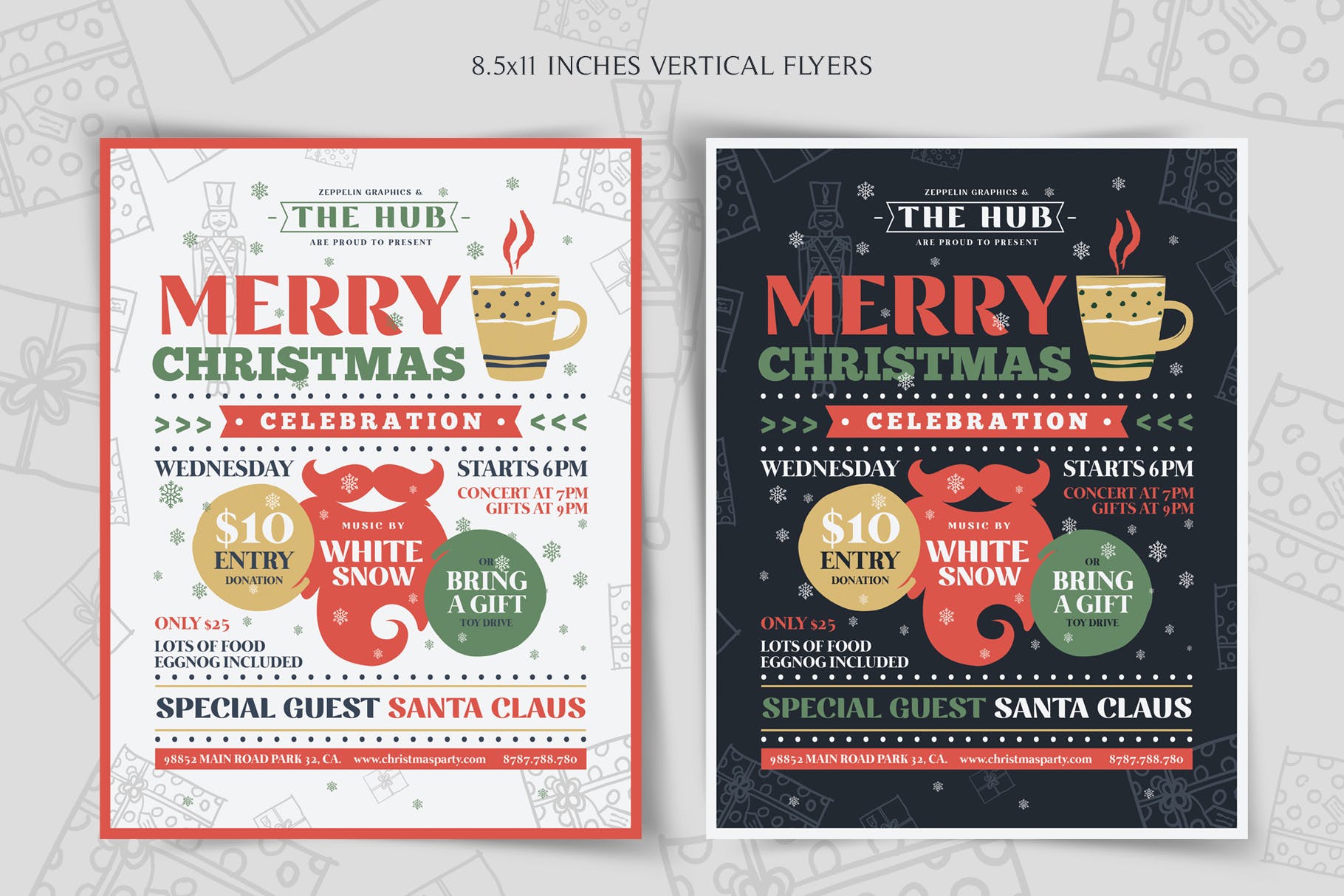 圣诞节庆祝主题海报传单设计模板v1 Christmas Flyer Template Vol.1插图(1)
