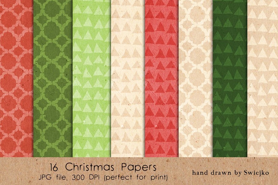 圣诞节假日主题纸张纹理 Christmas Patterns – Paper插图