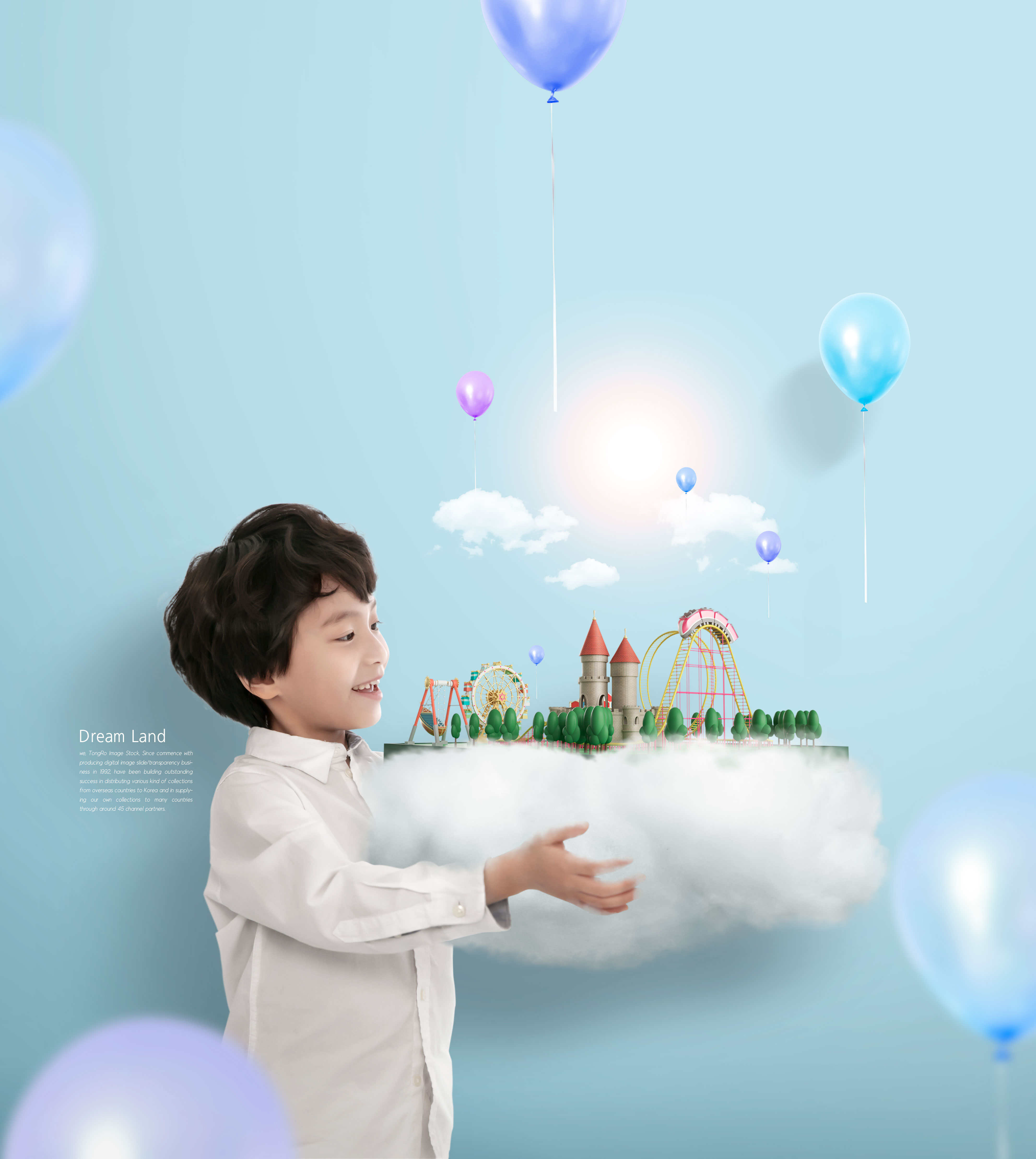 创意梦幻游乐场儿童主题海报设计插图