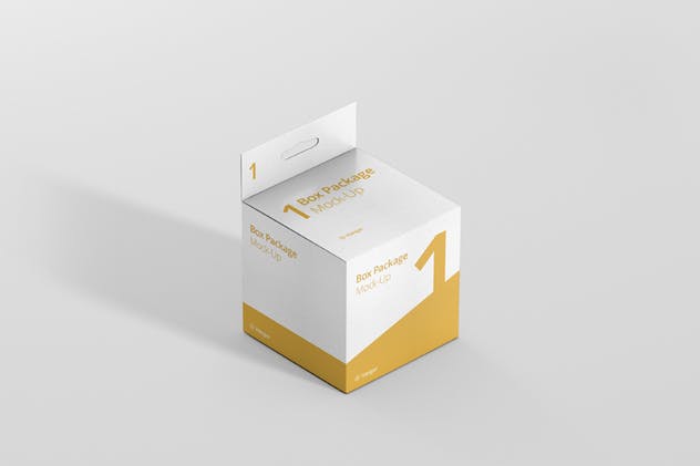 药物方形包装盒样机展示模板 Package Box Mockup – Square with Hanger插图(2)
