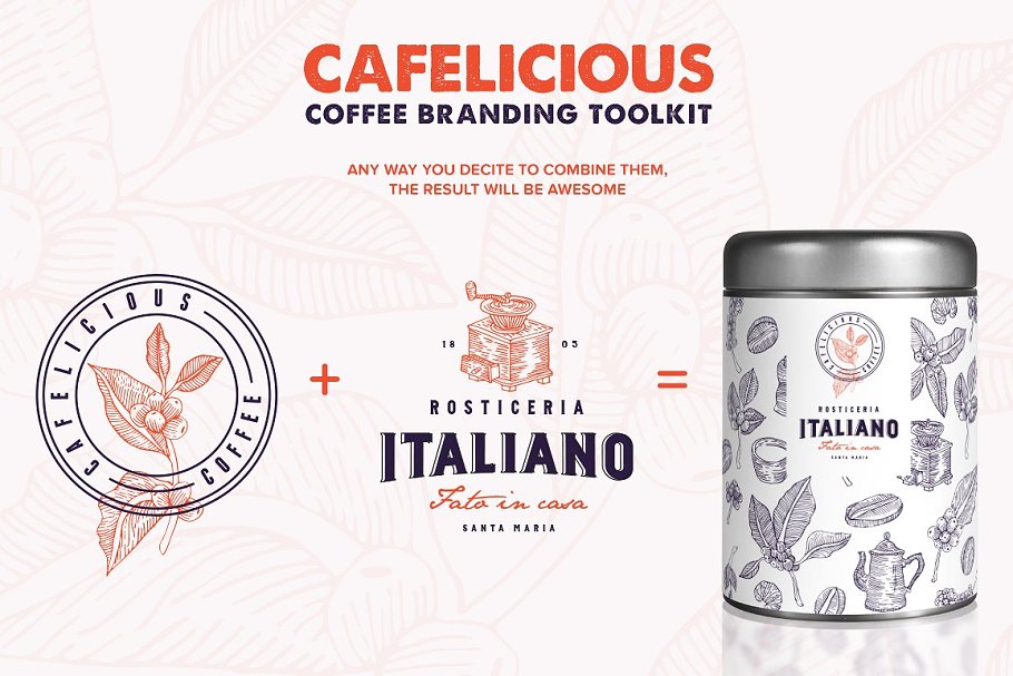 咖啡品牌专业Logo设计模板合集 Cafelicious – Coffee Branding Kit插图(4)
