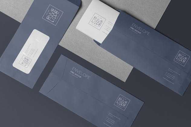 6款企业品牌VI设计展示信封&信纸样机模板 6 Envelope & Letter Mockups插图(5)