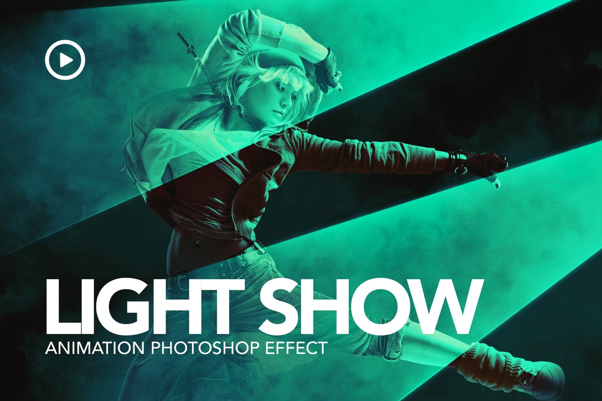聚光灯光线特效照片效果PS动作 Light Show Animation Photoshop Action插图