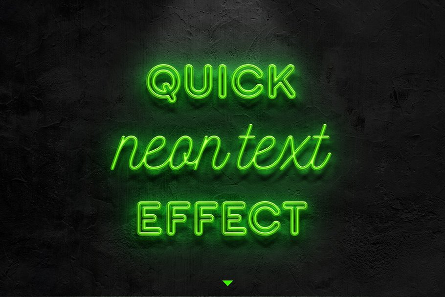 绿色逼真霓虹灯风格字体PS图层样式 Neon text effect插图(1)