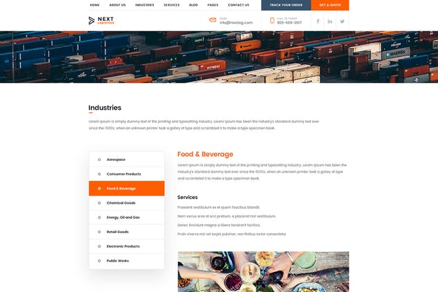 交通运输快递物流公司网站PSD模板 Logistics Transportation Shipping Agency Business插图(5)