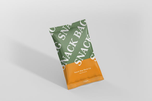 小吃/零食塑料袋包装外观设计样机 Snack Foil Bag Mockup插图(3)