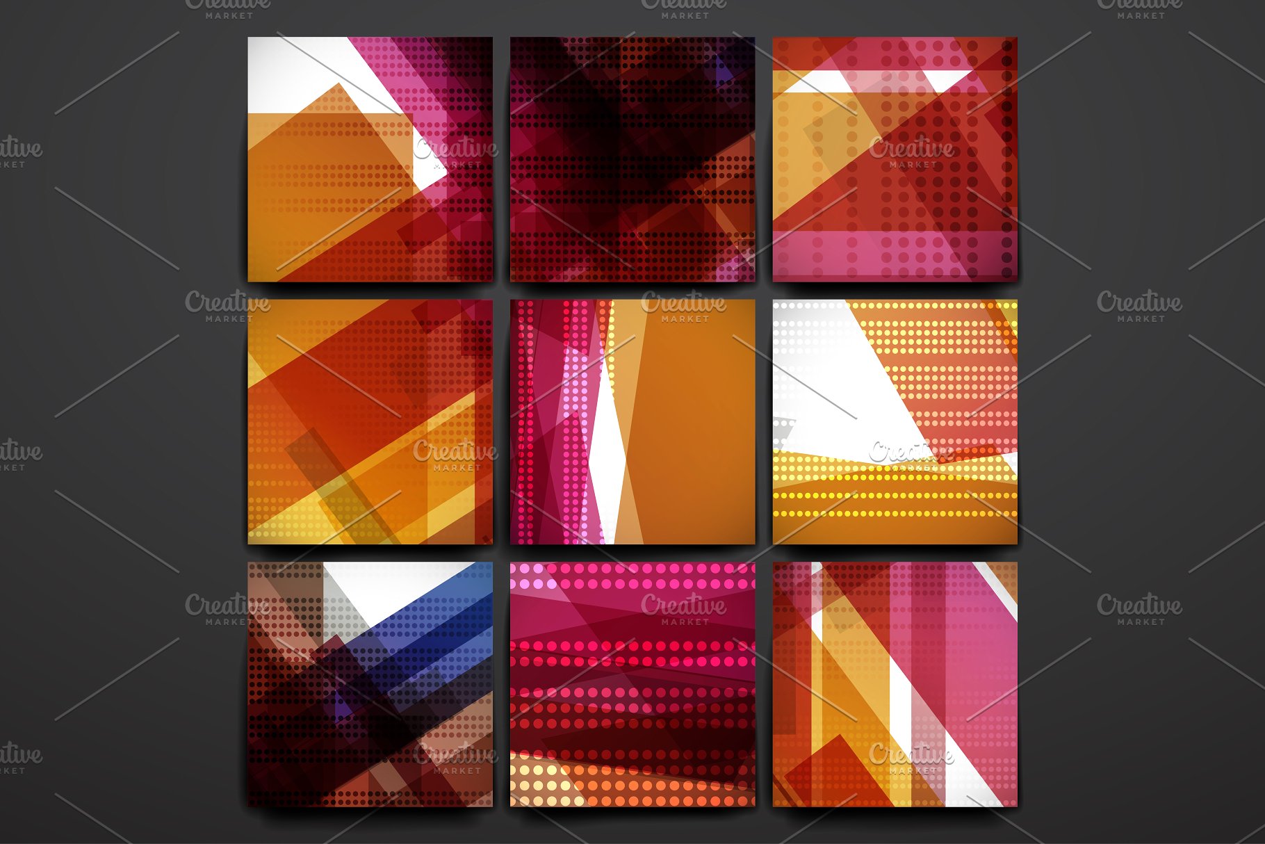 抽象几何线条叠加图形背景 Abstract Backgrounds插图(2)