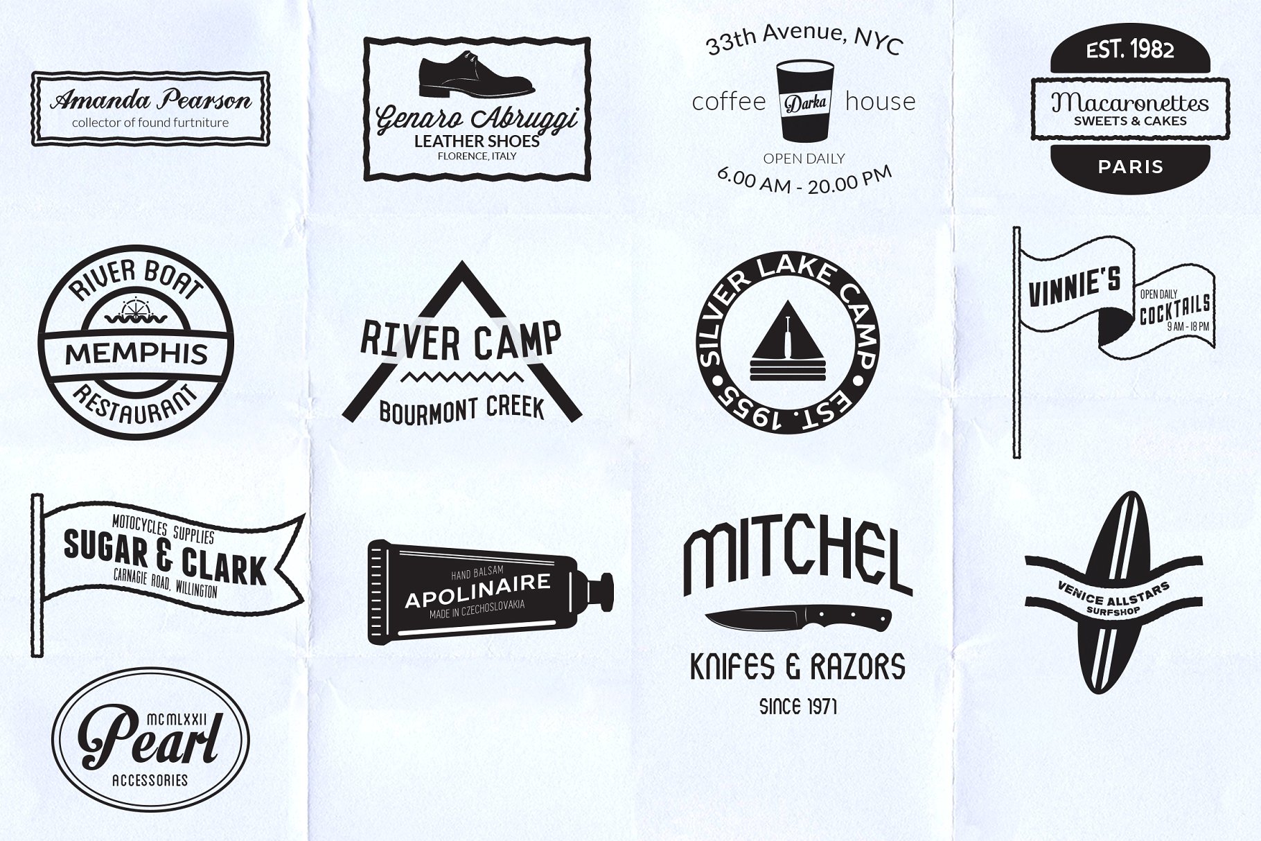 现代复古和复古风格的矢量Logo模型 Retro and vintage logo mockups插图(3)