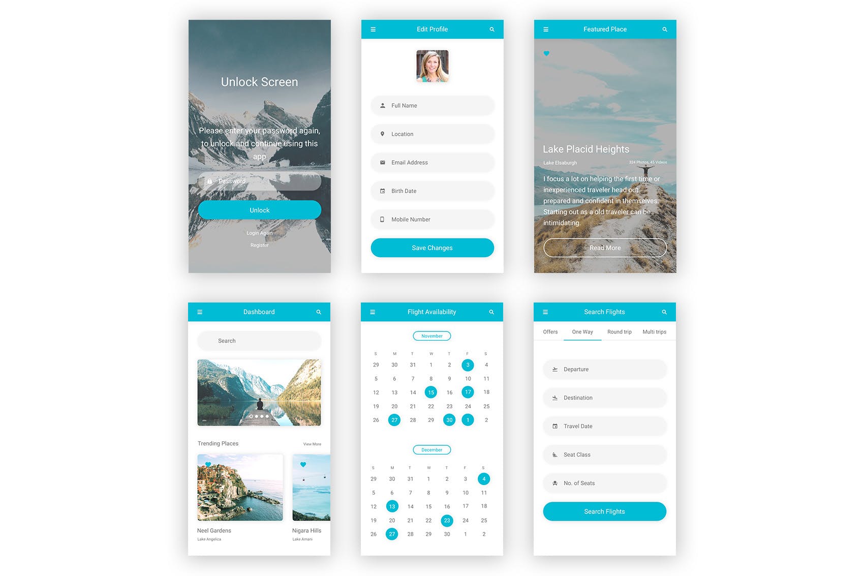 旅行和航班机票预订APP应用程序UI界面设计PSD模板 Udaan – Travel & Flight Booking App for Photoshop插图(13)