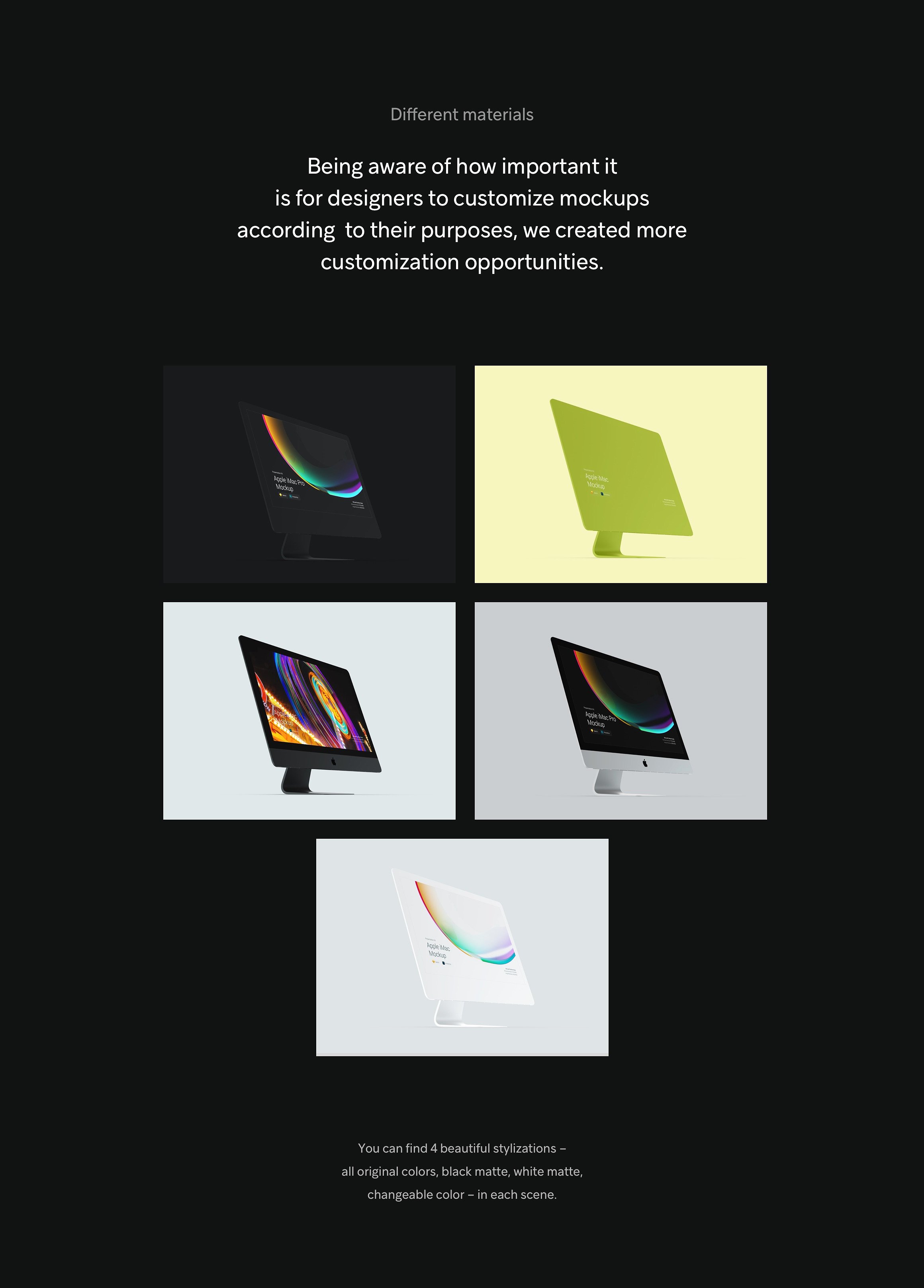 精美多彩全新iMac Pro，iMac展示模型Mockups样机下载插图(3)