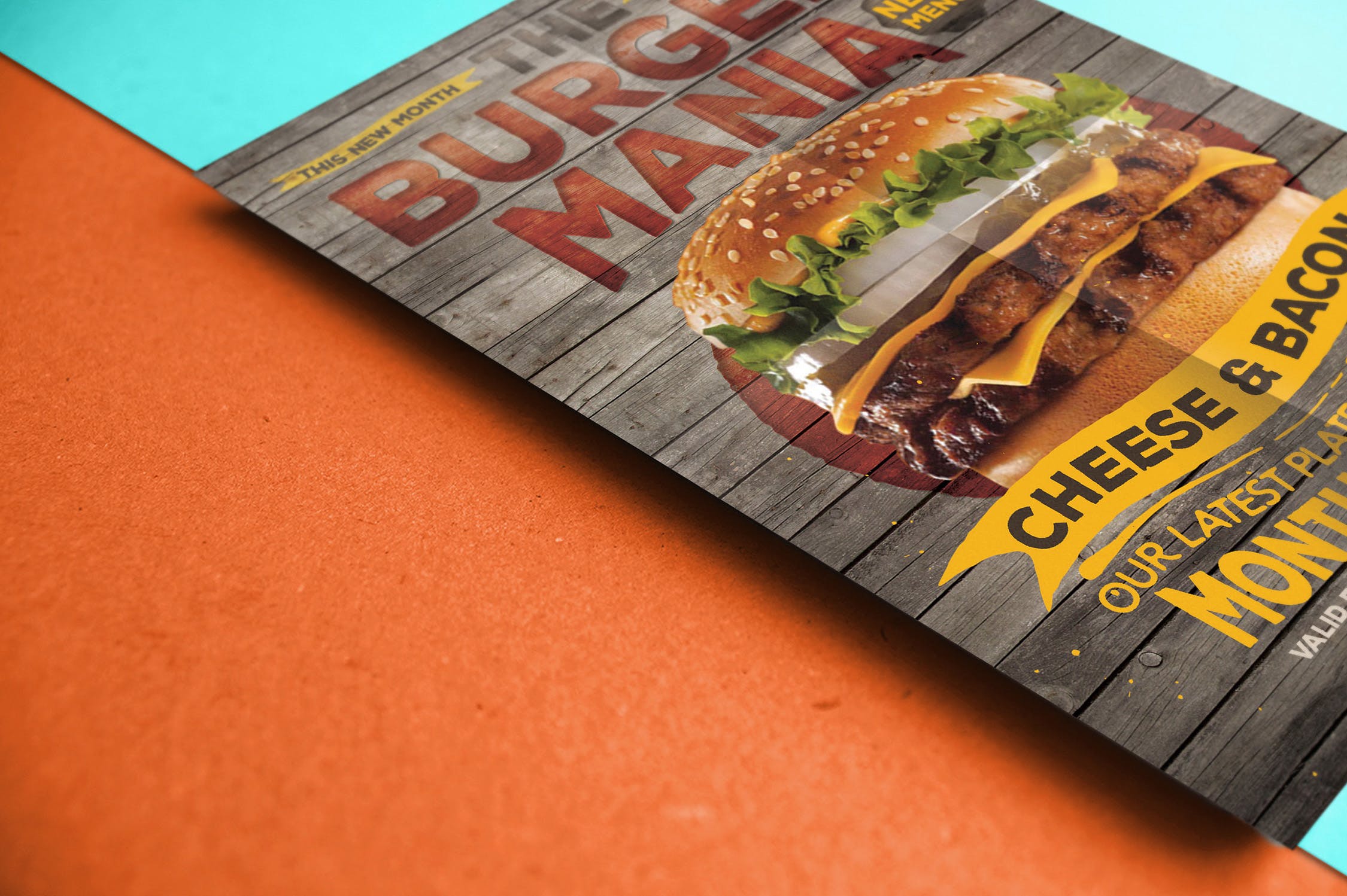 西式快餐优惠券传单设计模板 Rustic Fast Food Coupon插图(2)