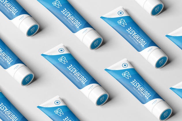 逼真的牙膏盒子包装设计样机 Toothpaste Mock-up插图(7)
