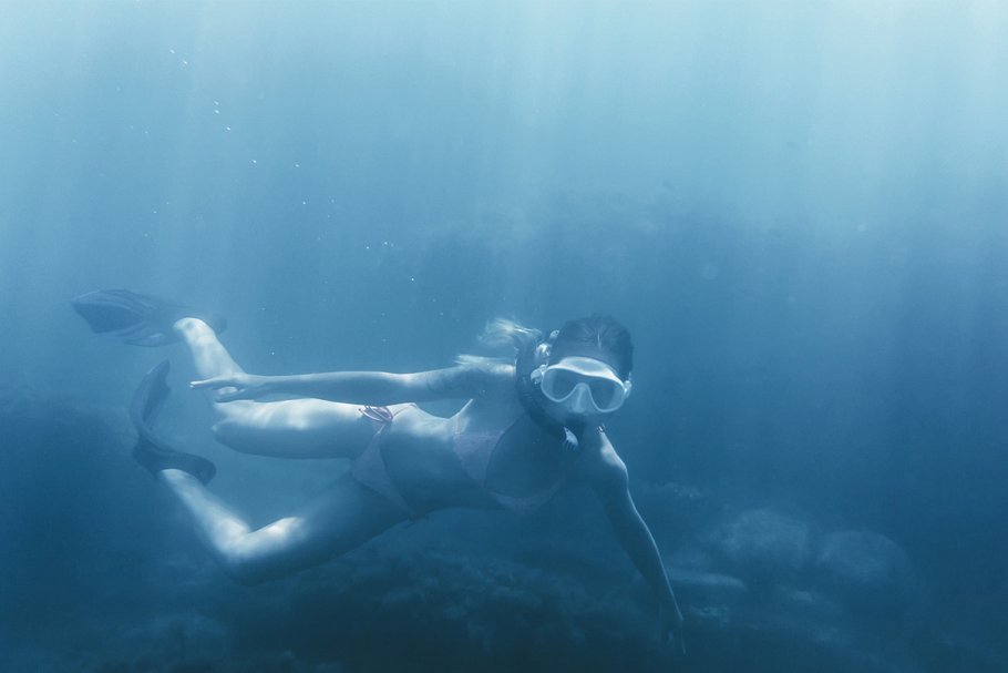 潜水主题高清照片素材 Young woman underwater Photo Bundle.插图(11)
