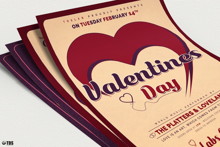 情人节专题菜单+传单PSD模板合集V9 Valentines Day Flyer + Menu PSD V9插图(5)