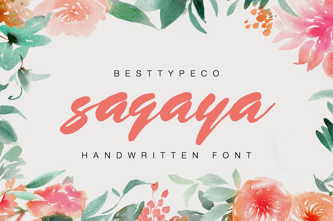 英文手工书法字体下载 Sagaya Font插图