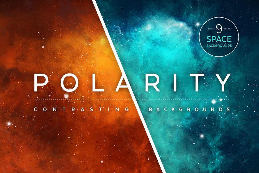 9种多彩高分辨率对立、二元空间背景 Polarity Space Backgrounds插图