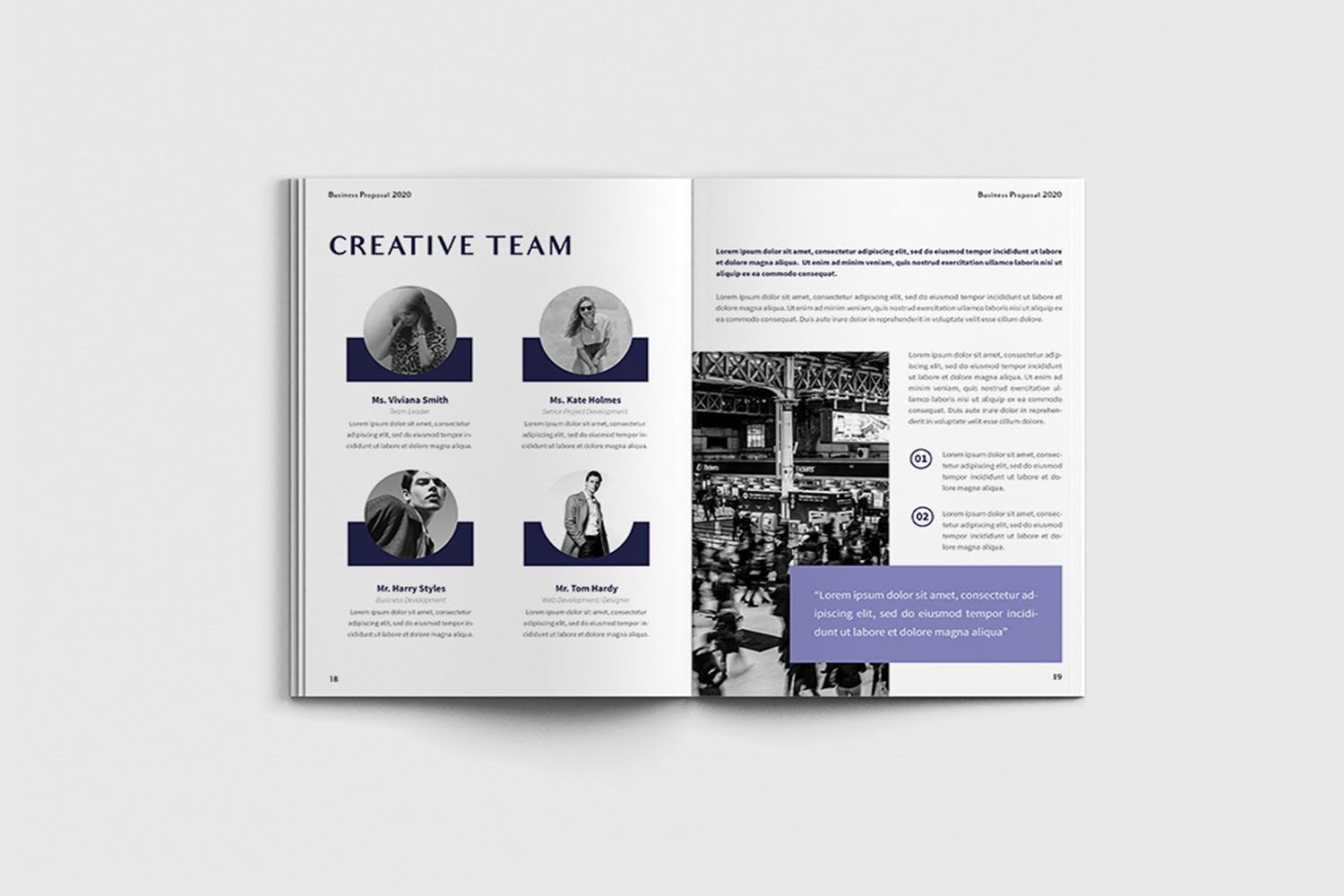 项目规划设计方案/项目解决方案画册设计模板 Exposina – A4 Business Brochure Template插图(9)