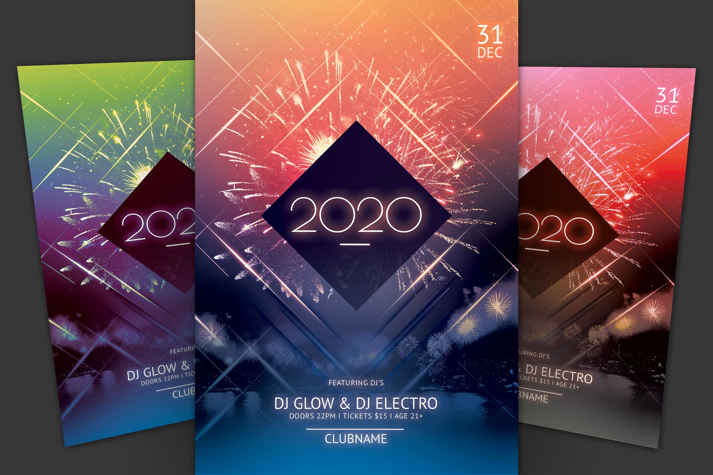 2020年新年音乐会活动传单海报设计模板 New Year Flyer插图