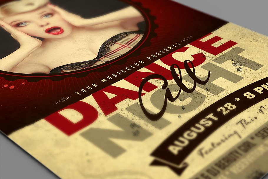 舞蹈培训机构宣传海报模板 Dance Party Flyer插图(2)