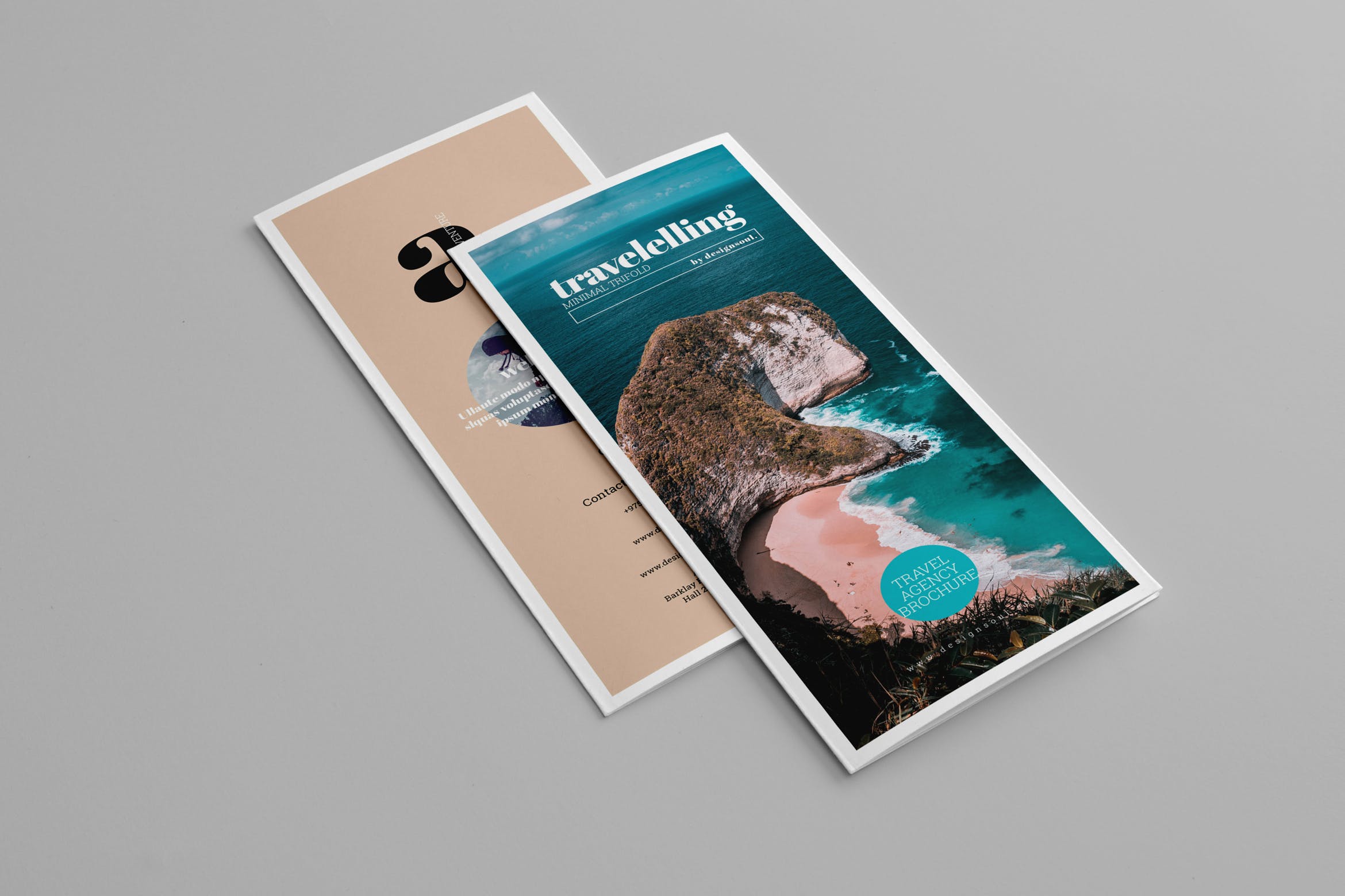 三折页旅游景点介绍宣传单设计模板 Trifold Brochure插图