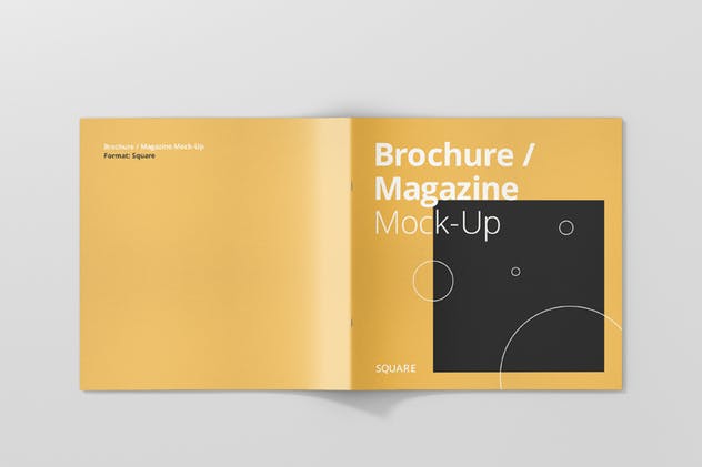方形小册/杂志排版设计样机模板 Square Brochure / Magazine Mock-Up插图(6)