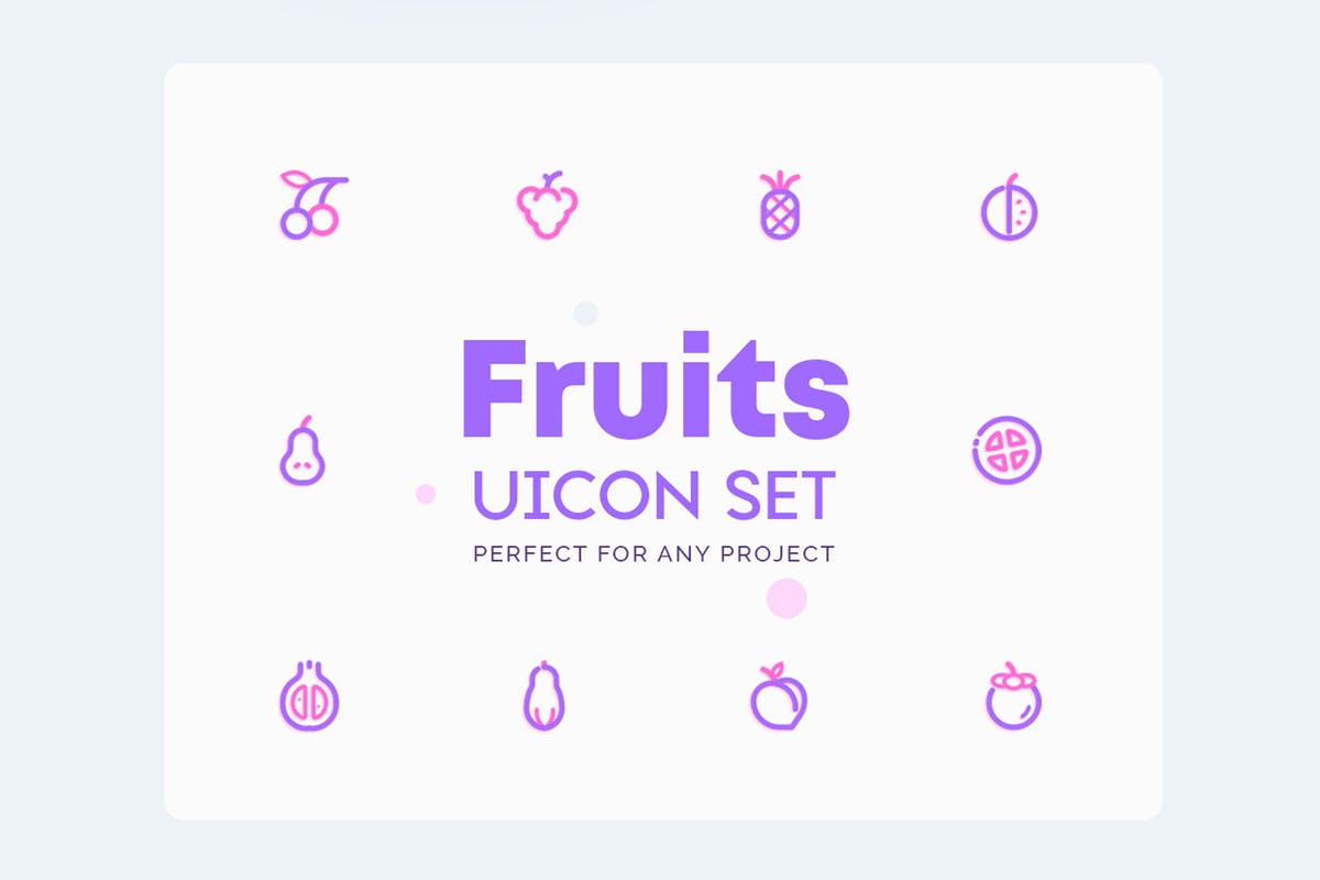 水果＆蔬菜矢量图标素材 UICON Fruits & Vegetables Icons插图