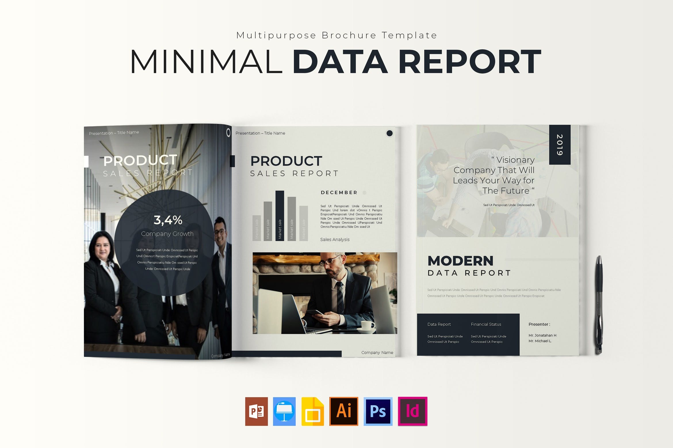 极简设计风格数据分析报告设计模板 Minimal Data | Report插图