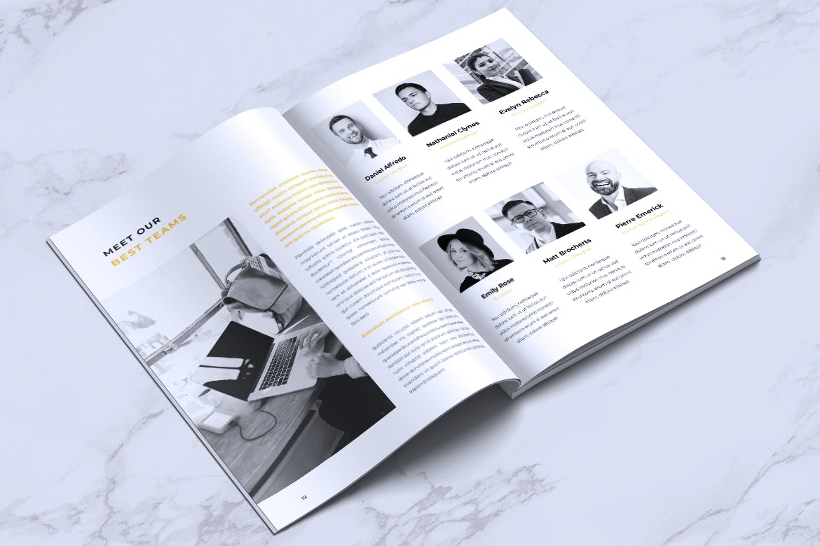高逼格企业画册/产品服务目录INDD设计模板 INFORM Company Profile Brochure插图(6)