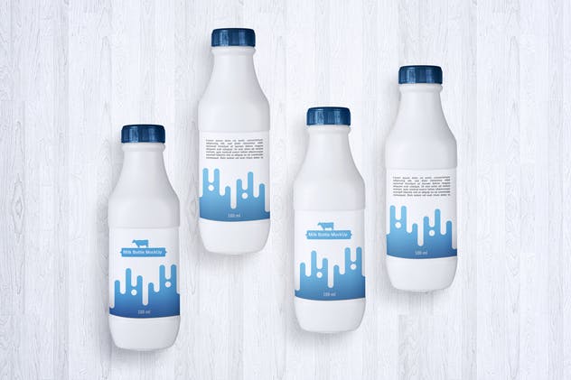 白色乳制品塑料瓶样机 Milk Bottle V.1插图(6)