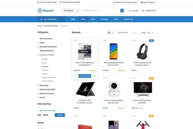 多用途电子商务网站设计UI套件 Maroni | Multipurpose Electronics eCommerce PSD Te插图(7)