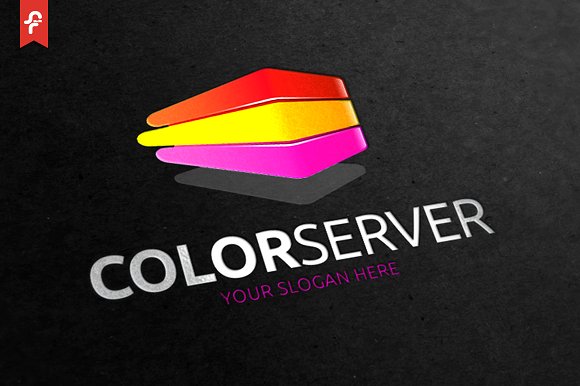多彩服务主题Logo模板 Color Server Logo插图(1)