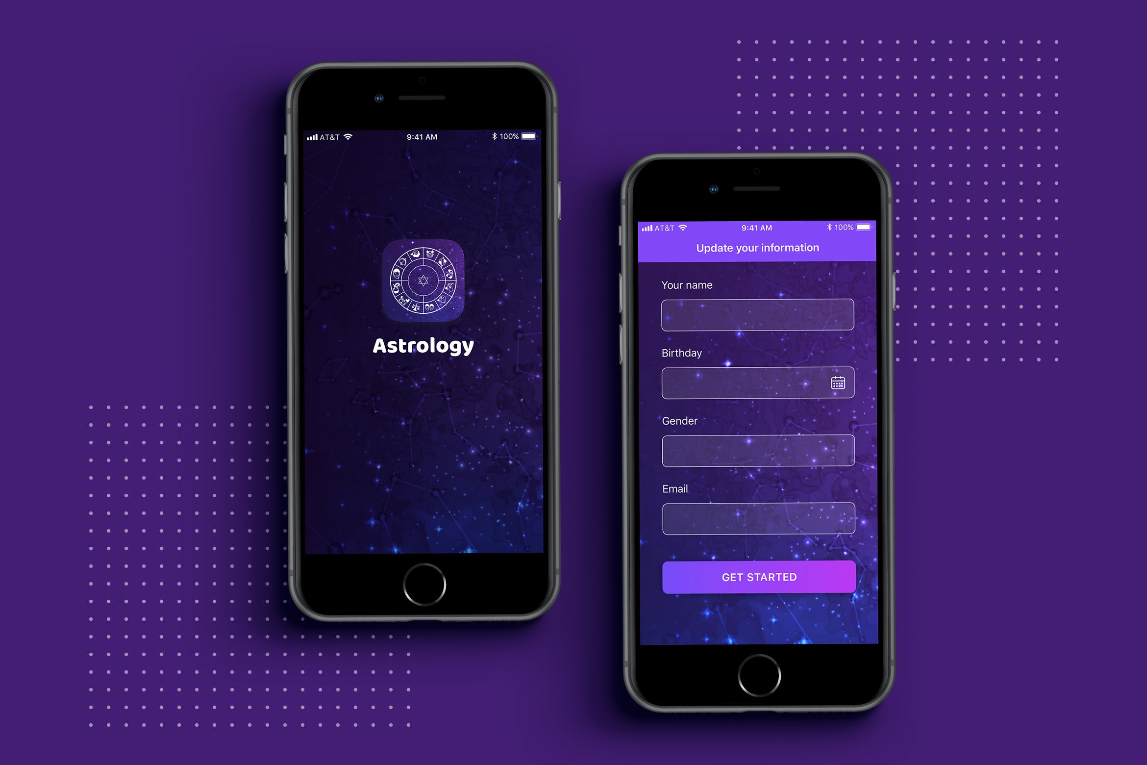 占星术主题APP应用UI设计模板 Astrology mobile ui app插图