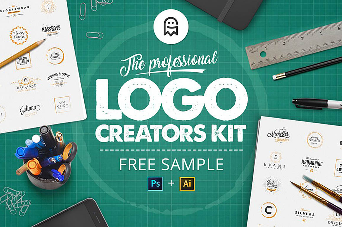LOGO创作套件 Free Logo Creators Kit [PSD, AI]插图