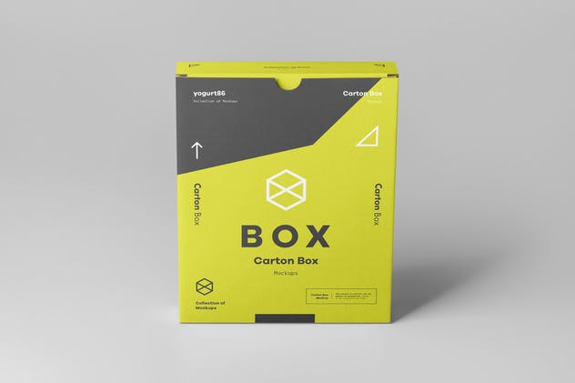 扁平产品包装纸箱盒子设计样机 Flat Carton Box Mockup插图(1)