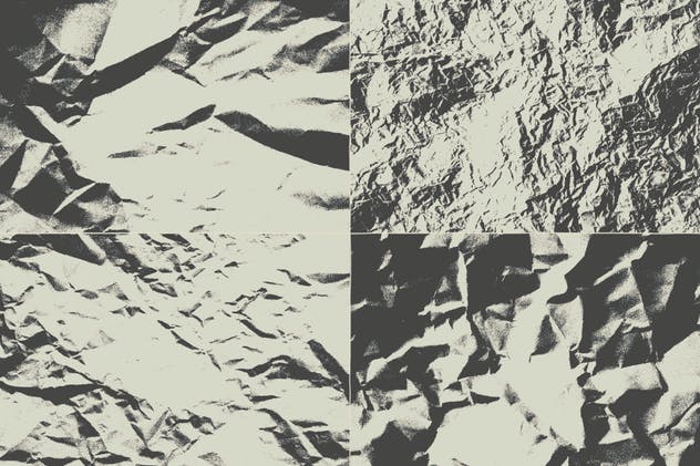 复古半色调皱褶纸张纹理 Crumpled Paper Halftone Textures插图(4)
