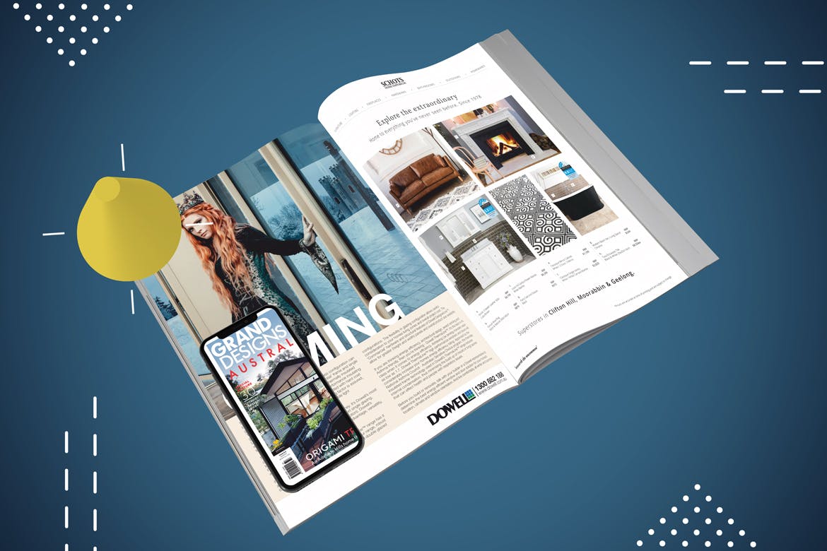 杂志印刷设计/杂志APP设计图预览样机样机 Abstract Magazine App Mouckup插图(2)